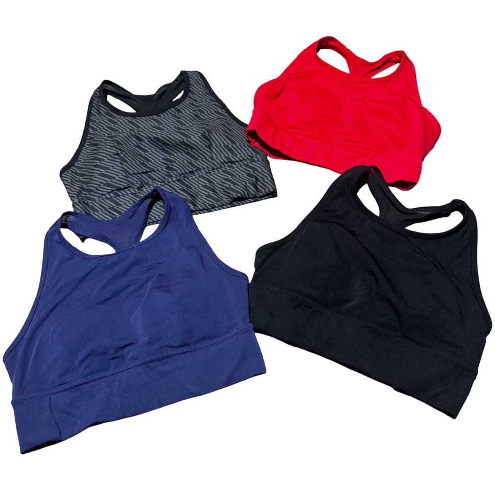 Lot of 4 Sports Illustrated High-Neck Sports Bras — Size S removeable padding